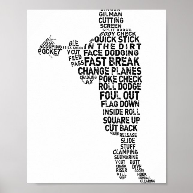 Lacrosse Player Tygraphy  Poster (Front)