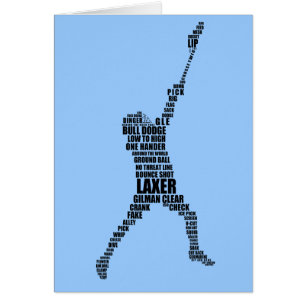Lacrosse Player Typography Greeting Card