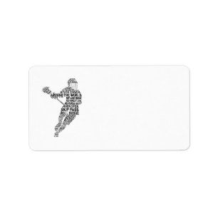 Lacrosse Player Typography Label