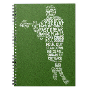 Lacrosse Player Typography Notebook
