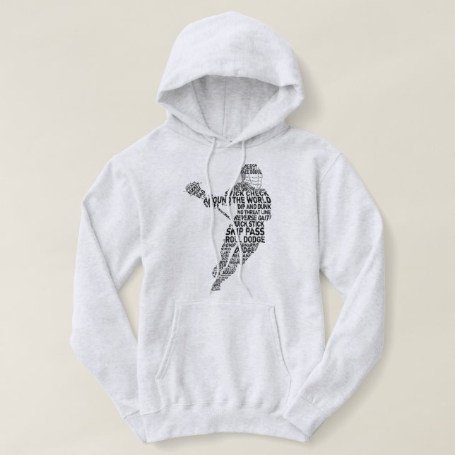 Lacrosse Player Word Art, Wordle Hoodie (Design Front)