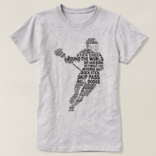 Lacrosse Player Word Art Wordle T-Shirt