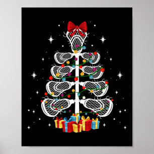 Lacrosse Player Xmas Gift Lacrosse Christmas Tree Poster