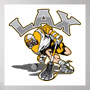 Lacrosse Player Yellow Uniform Poster