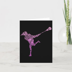 Lacrosse Player Youth Girls Women Kids Card