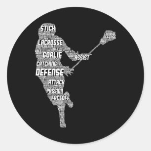 Lacrosse Player Youth Kids Men Boys 1  Classic Round Sticker