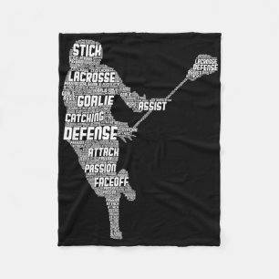 Lacrosse Player Youth Kids Men Boys 1 Fleece Blanket