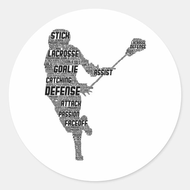 Lacrosse Player Youth Kids Men Boys  Classic Round Sticker (Front)