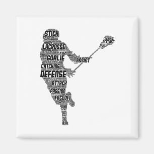 Lacrosse Player Youth Kids Men Boys Magnet