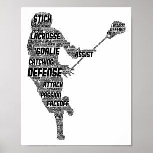 Lacrosse Player Youth Kids Men Boys Poster