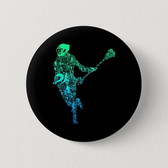 Lacrosse Player Youth Men Boys Kids  6 Cm Round Badge (Front)