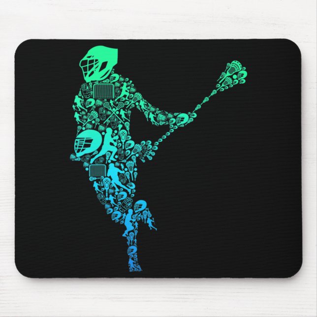 Lacrosse Player Youth Men Boys Kids  Mouse Mat (Front)