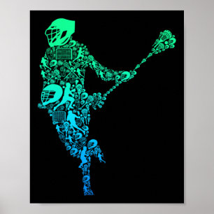 Lacrosse Player Youth Men Boys Kids Poster