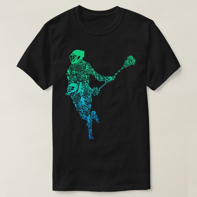 Lacrosse Player Youth Men Boys Kids  T-Shirt (Design Front)