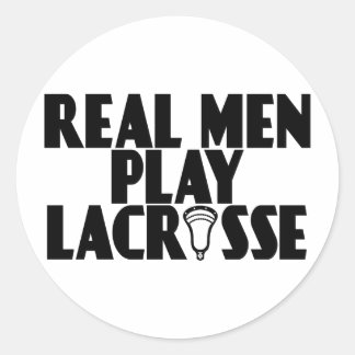Lacrosse Real Men Classic Round Sticker