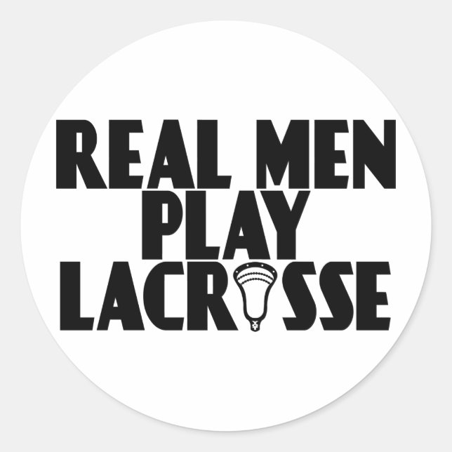 Lacrosse Real Men Classic Round Sticker (Front)