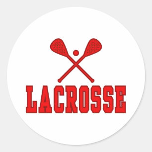 Lacrosse Red Classic Round Sticker