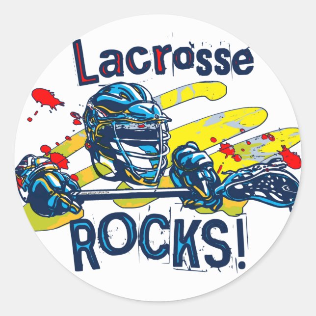 Lacrosse Rocks  LaX Gear Classic Round Sticker (Front)