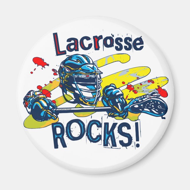 Lacrosse Rocks  LaX Gear Magnet (Front)