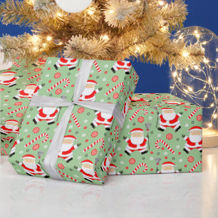 Lacrosse Santa Claus Gift Wrapping Paper