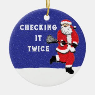 Lacrosse Santa Collectable Ceramic Tree Decoration