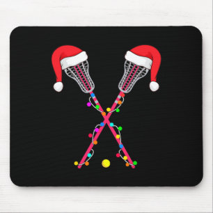 Lacrosse Santa Hat Christmas Lights Funny Sport Xm Mouse Mat