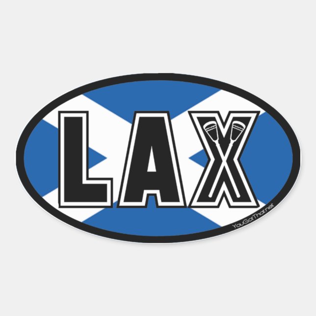 Lacrosse Scottland Lax Flag Oval Sticker (Front)