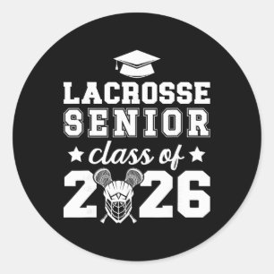 Lacrosse Senior 2026 Cl Of 2026 Senior Lacrosse Pl Classic Round Sticker