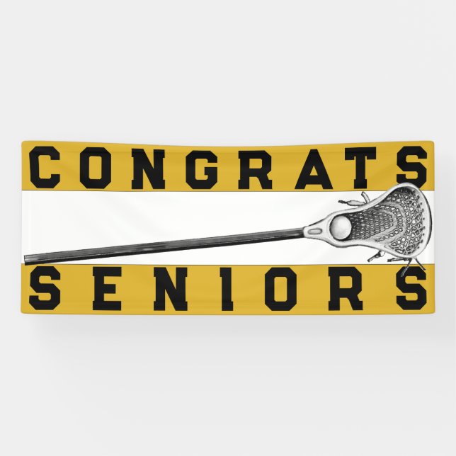 Lacrosse Senior Night Gold Banner (Horizontal)