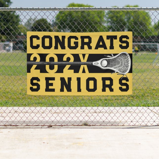 Lacrosse Senior Night Gold Banner (Insitu)