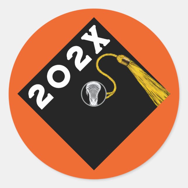 Lacrosse Senior Night Graduation Classic Round Sticker (Front)