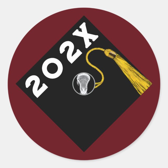 Lacrosse Senior Night Graduation Classic Round Sticker (Front)
