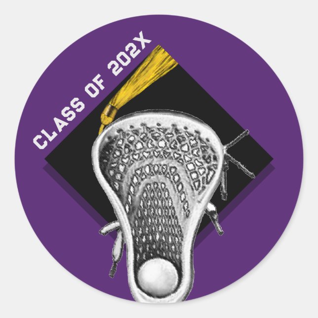 Lacrosse Senior Night Graduation Classic Round Sticker (Front)