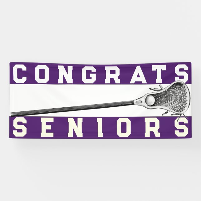 Lacrosse Senior Night Purple Banner (Horizontal)