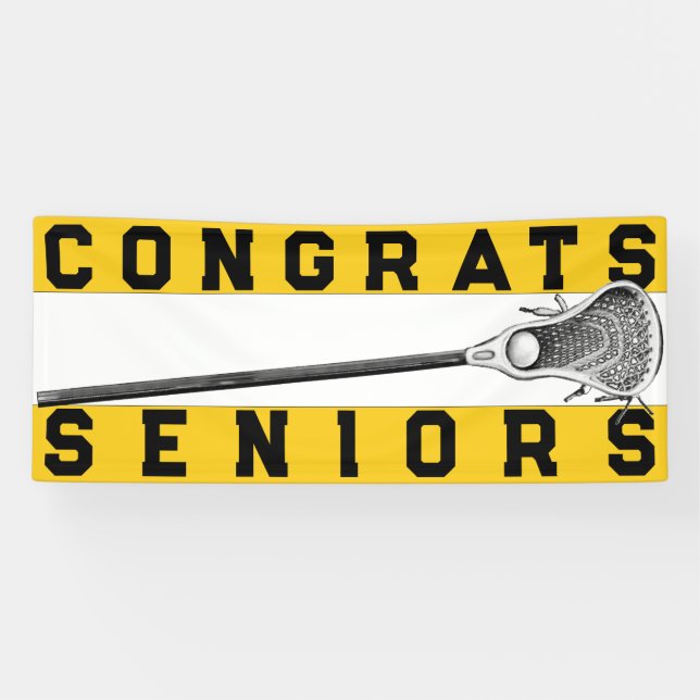 Lacrosse Senior Night Yellow Banner (Horizontal)