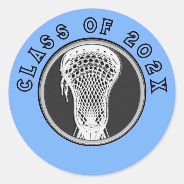 Lacrosse Seniors Light-blue Classic Round Sticker (Front)
