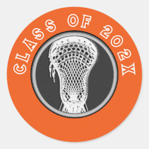 Lacrosse Seniors Orange Classic Round Sticker
