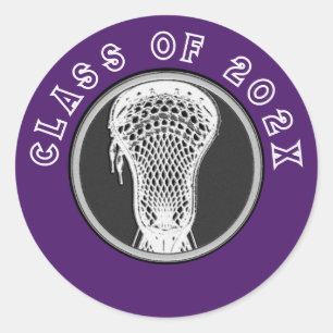 Lacrosse Seniors Purple Classic Round Sticker