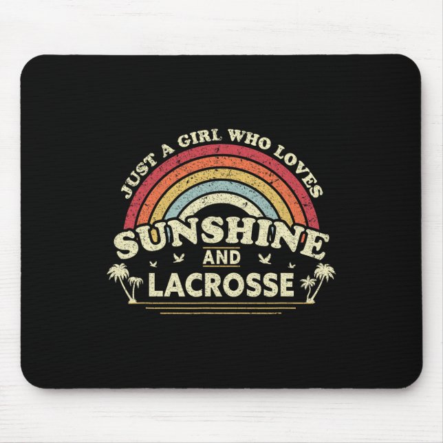 Lacrosse Shirt. A Girl Who Loves Sunshine And Lacr Mouse Mat (Front)