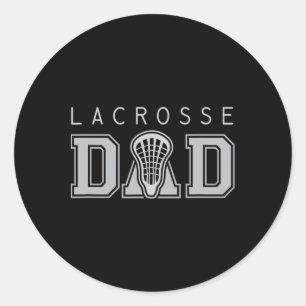 Lacrosse Shirt For Dad Lax Stick Head Father's Day Classic Round Sticker