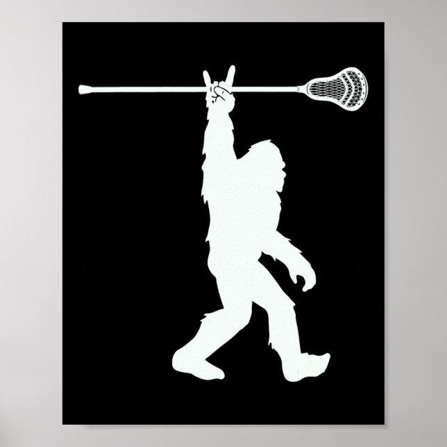 Lacrosse-shirt Vintage Lax Bigfoot Sasquatch Youth Poster (Front)