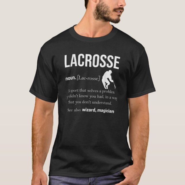 Lacrosse Shirts Mens Lacrosse Player Lax Stick  (Front)