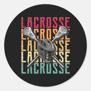 Lacrosse Shirts Mens Lacrosse Player Lax Stick  Classic Round Sticker