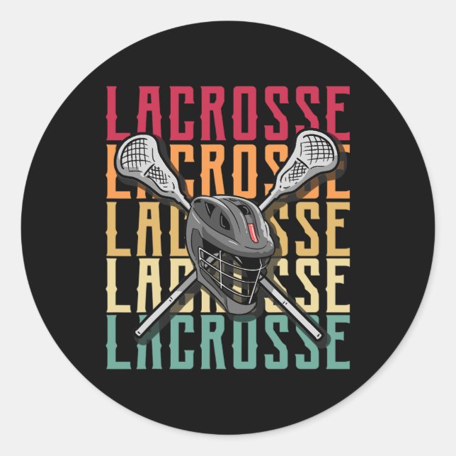Lacrosse Shirts Mens Lacrosse Player Lax Stick  Classic Round Sticker (Front)
