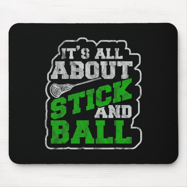 Lacrosse Shirts Mens Lax Stick Lacrosse Player  Mouse Mat (Front)