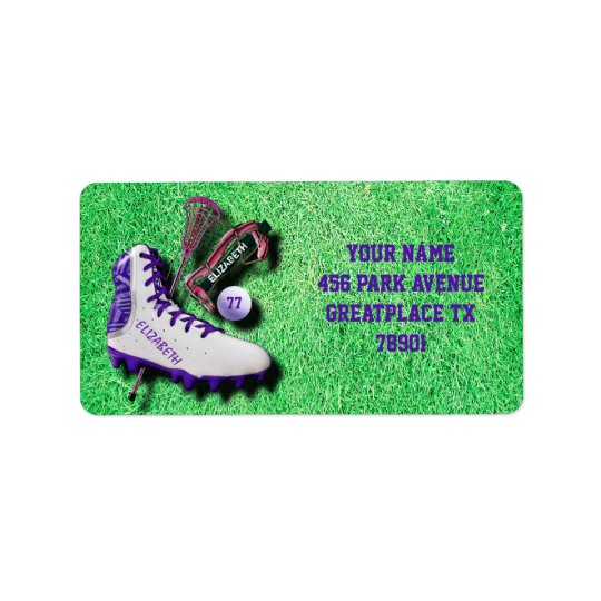 Lacrosse Shoe Stick Eye Mask Ball With Your Name Address Label