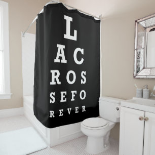 Lacrosse Shower Curtain - Funny LAX Eye Chart 