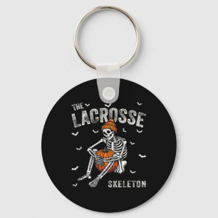 Lacrosse Skeleton Funny Halloween Matching Key Ring