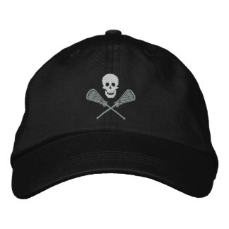 Lacrosse Skull and Cross Sticks Embroidered Cap