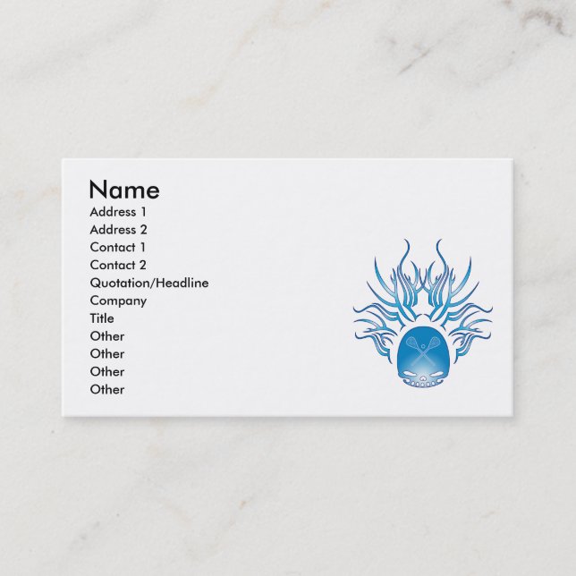 Lacrosse Skull Business Card (Front)